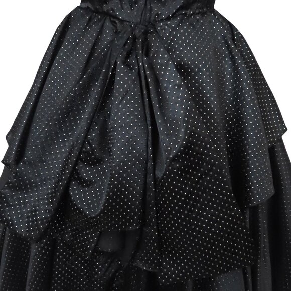 Vintage 80s Black Metallic Full Bubble Skirt Polka Dot Prom Party Dress S M - Picture 14 of 16